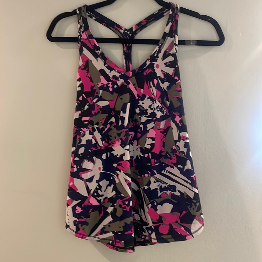 Pink multicolor lululemon tank